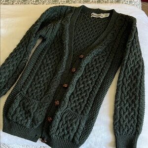 Aran Green Cable Knit Sweater